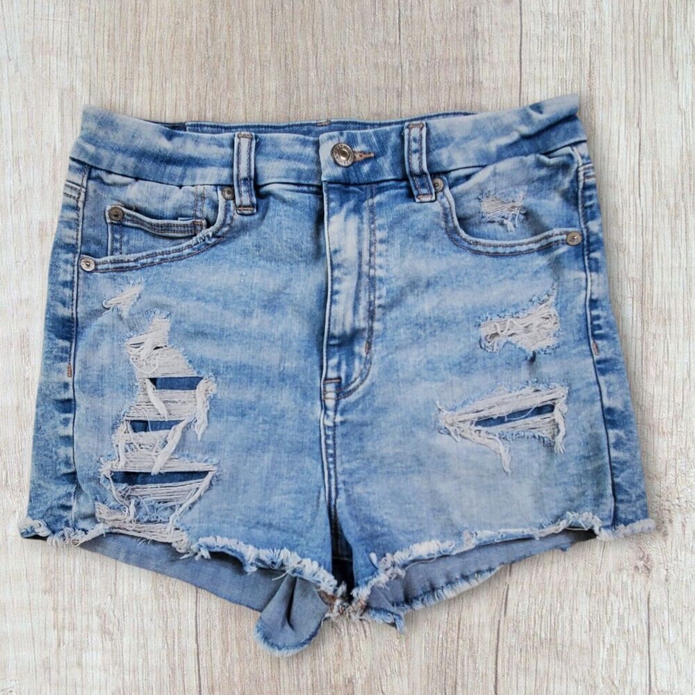 American Eagle Women's Shorts Size 6 Curvy Hi-Rise Shortie Distressed Daisy Duke
